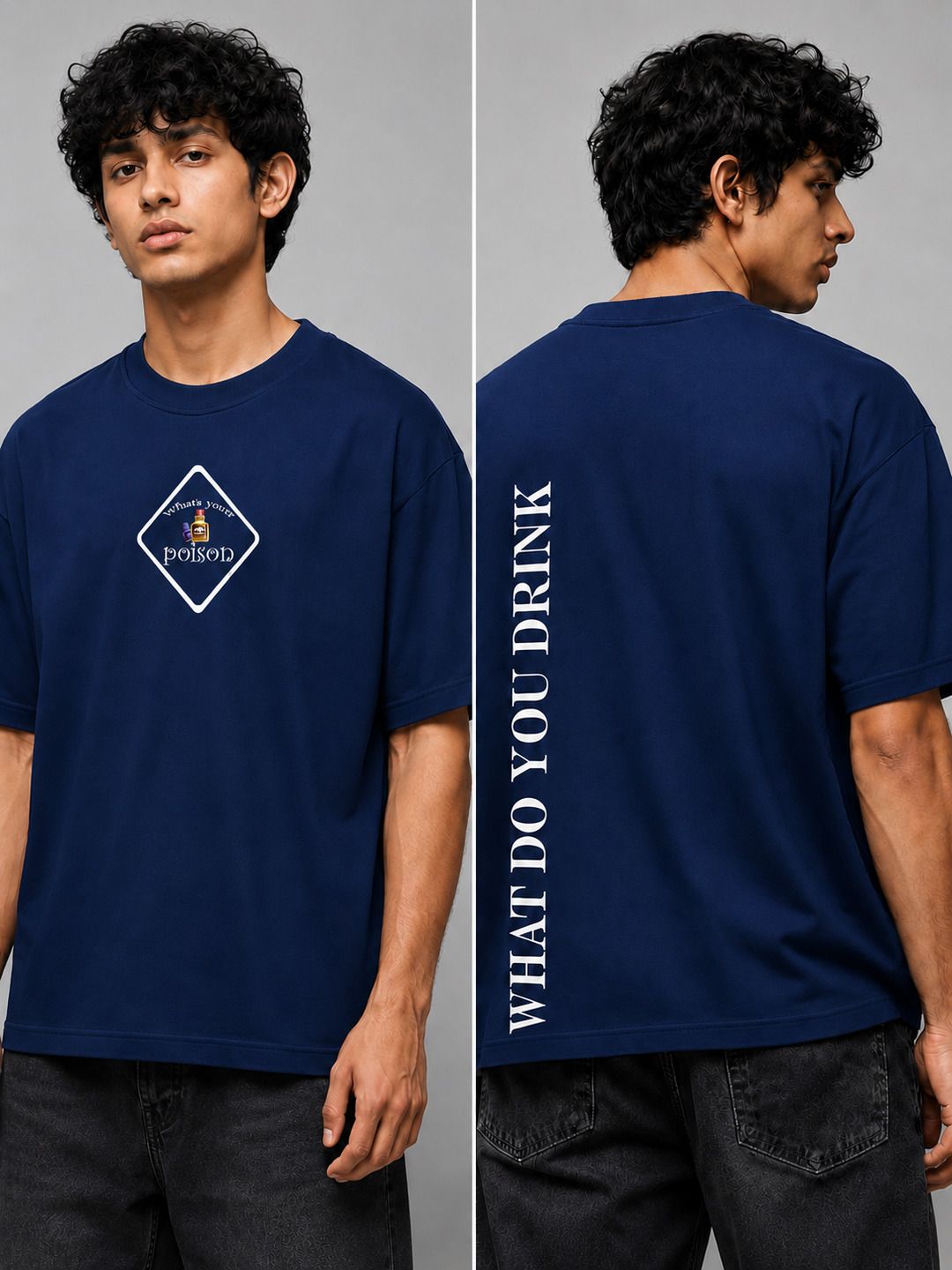 Poison Printed Round Neck Oversize Pre-customized Tshirt for Men