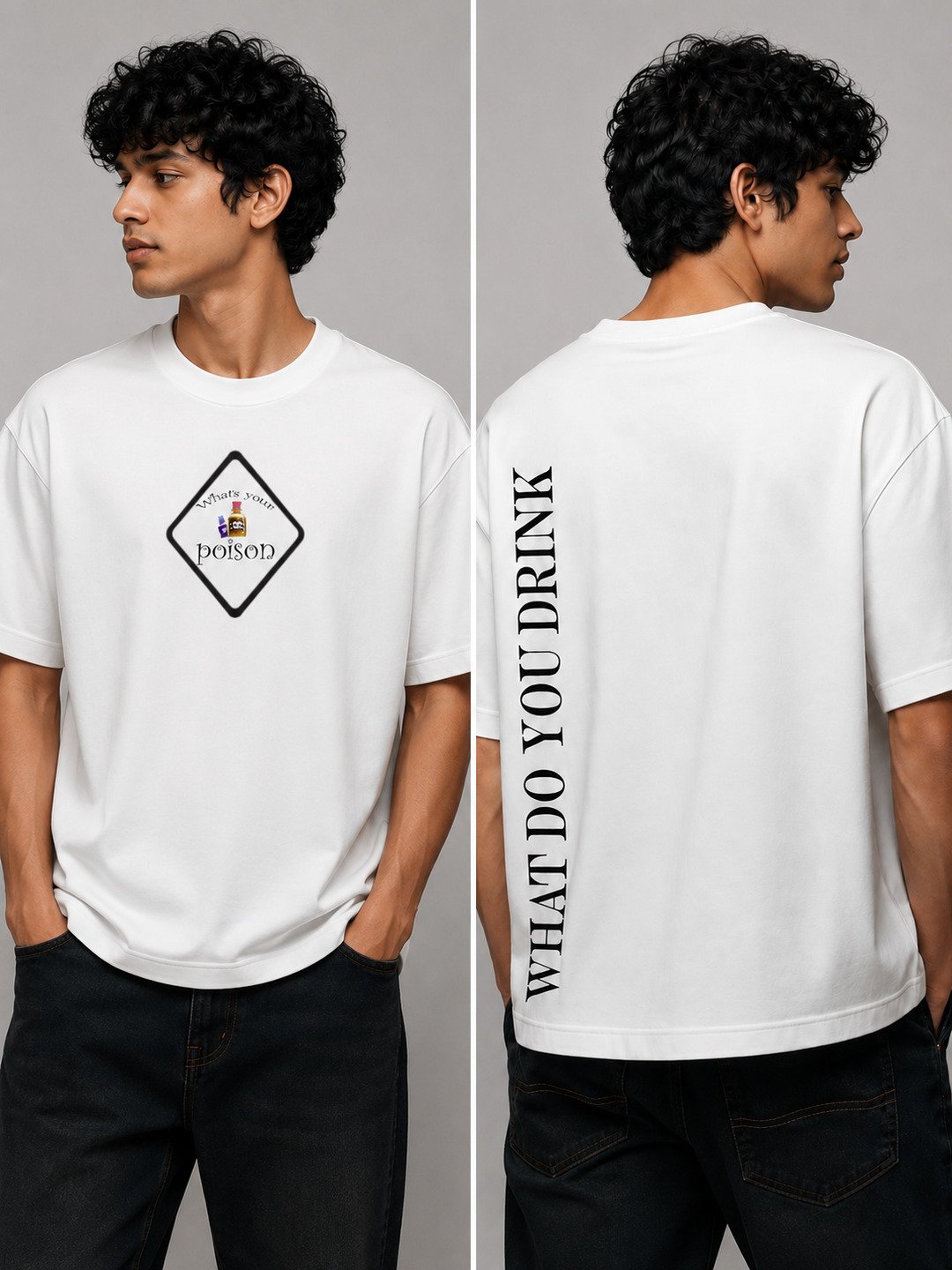 Poison Printed Round Neck Oversize Pre-customized Tshirt for Men