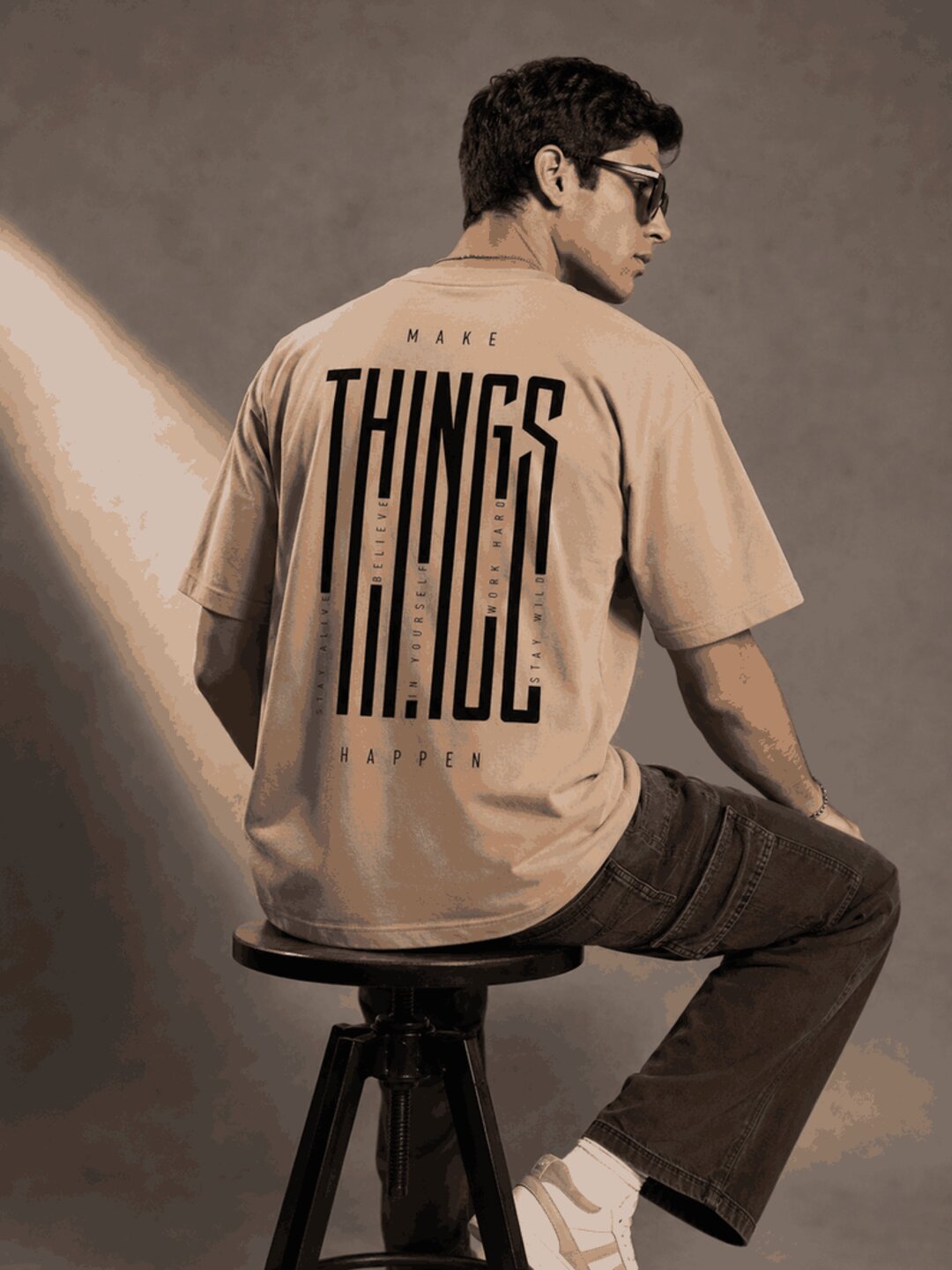 Things Printed Round Neck Oversize Pre-customized Tshirt for Men