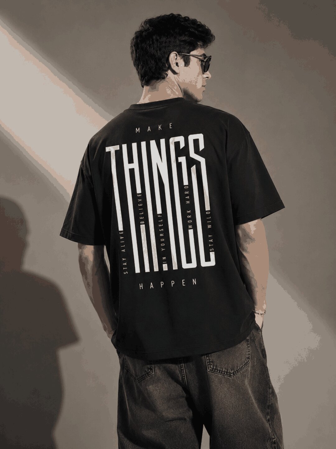 Things Printed Round Neck Oversize Pre-customized Tshirt for Men
