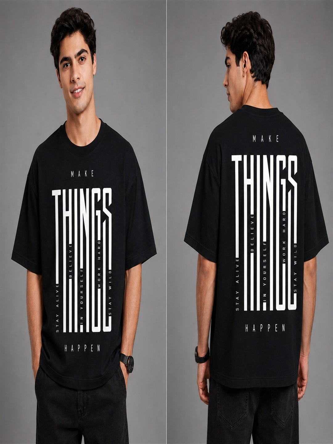 Word Idioms 31 Printed Round Neck Oversized Pre customized Tshirt for Men