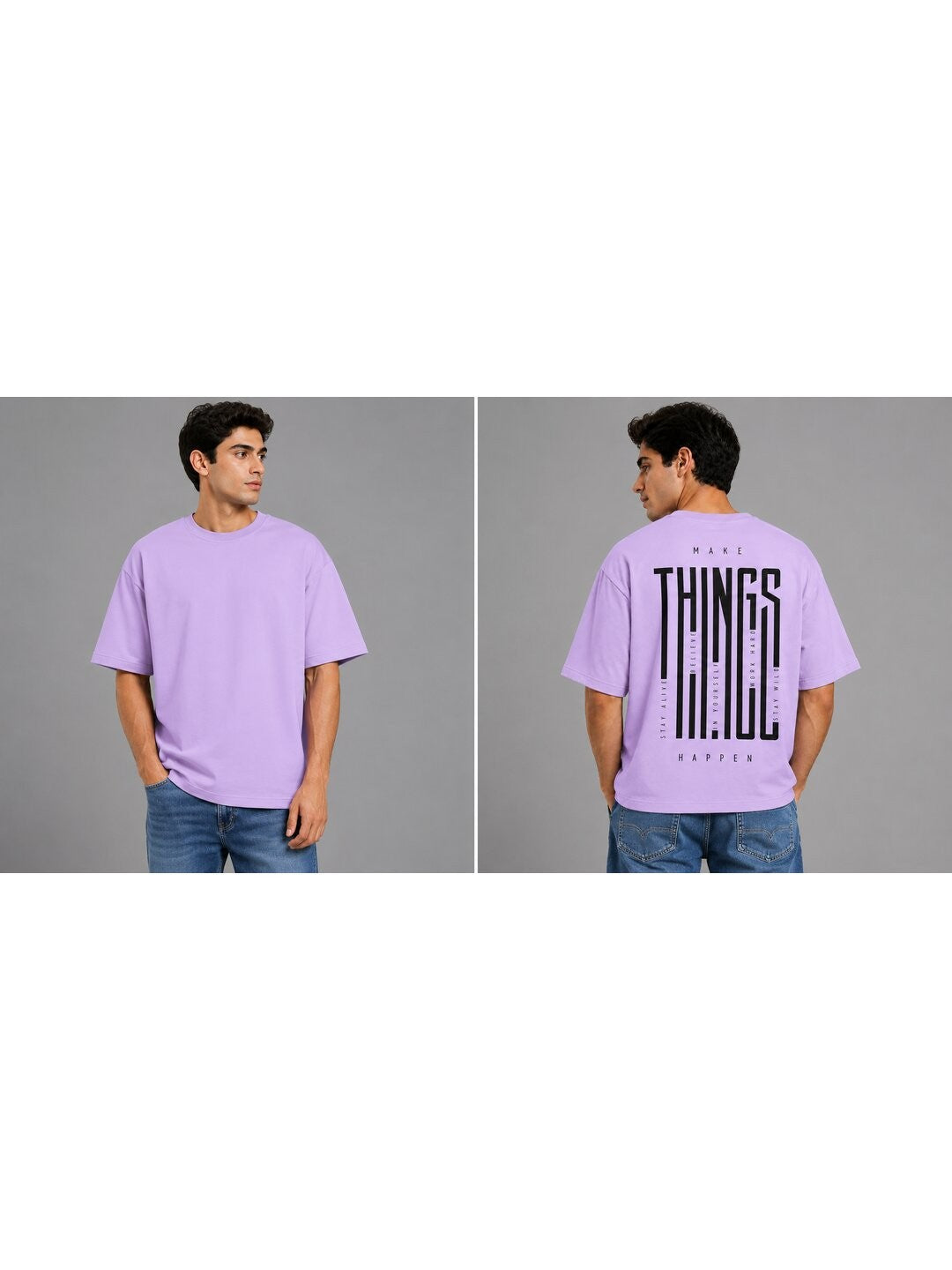 Things Printed Round Neck Oversize Pre-customized Tshirt for Men