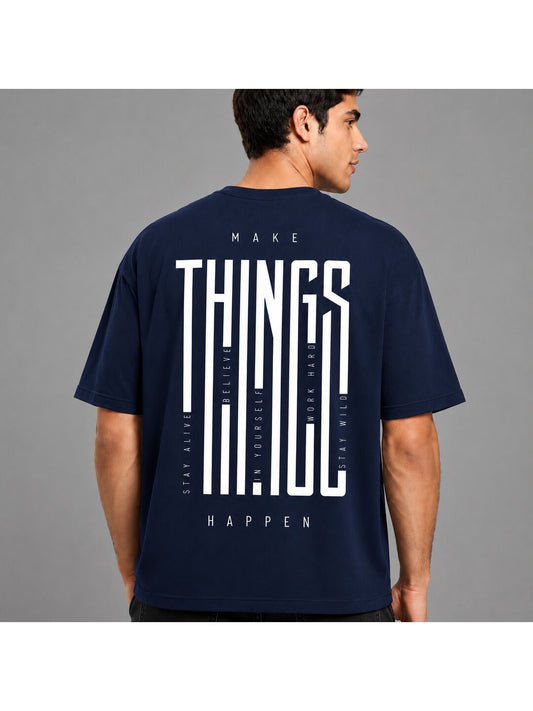 Things Printed Round Neck Oversize Pre-customized Tshirt for Men