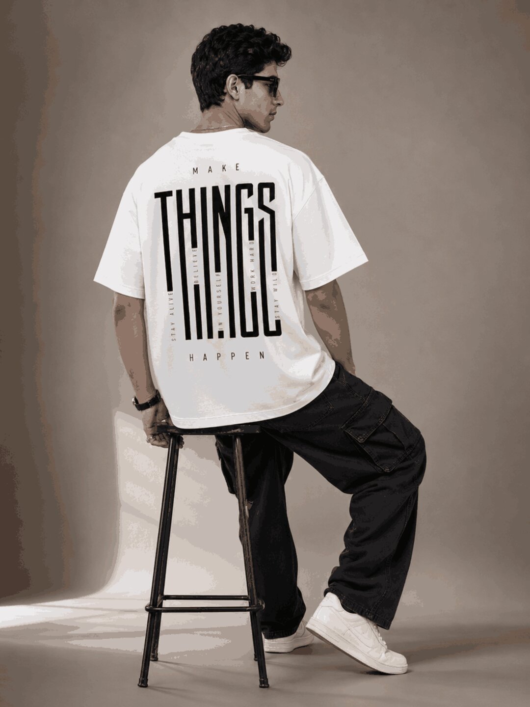 Things Printed Round Neck Oversize Pre-customized Tshirt for Men