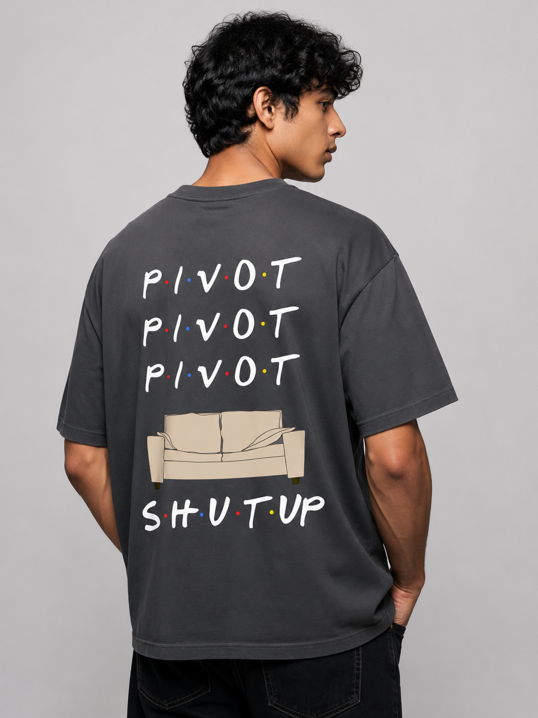 Pivot Printed Round Neck Oversize Pre-customized Tshirt for Men