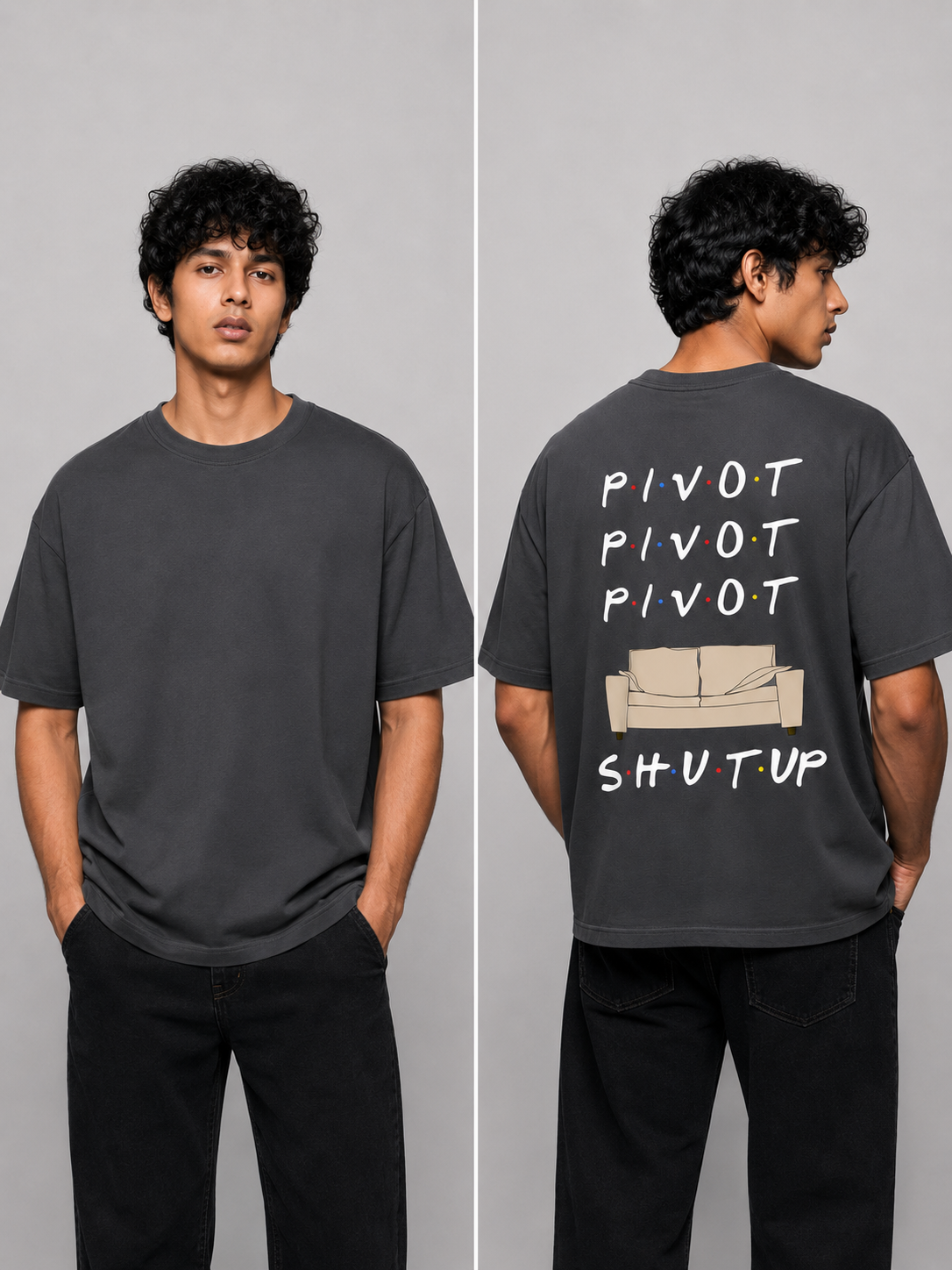 Pivot Printed Round Neck Oversize Pre-customized Tshirt for Men