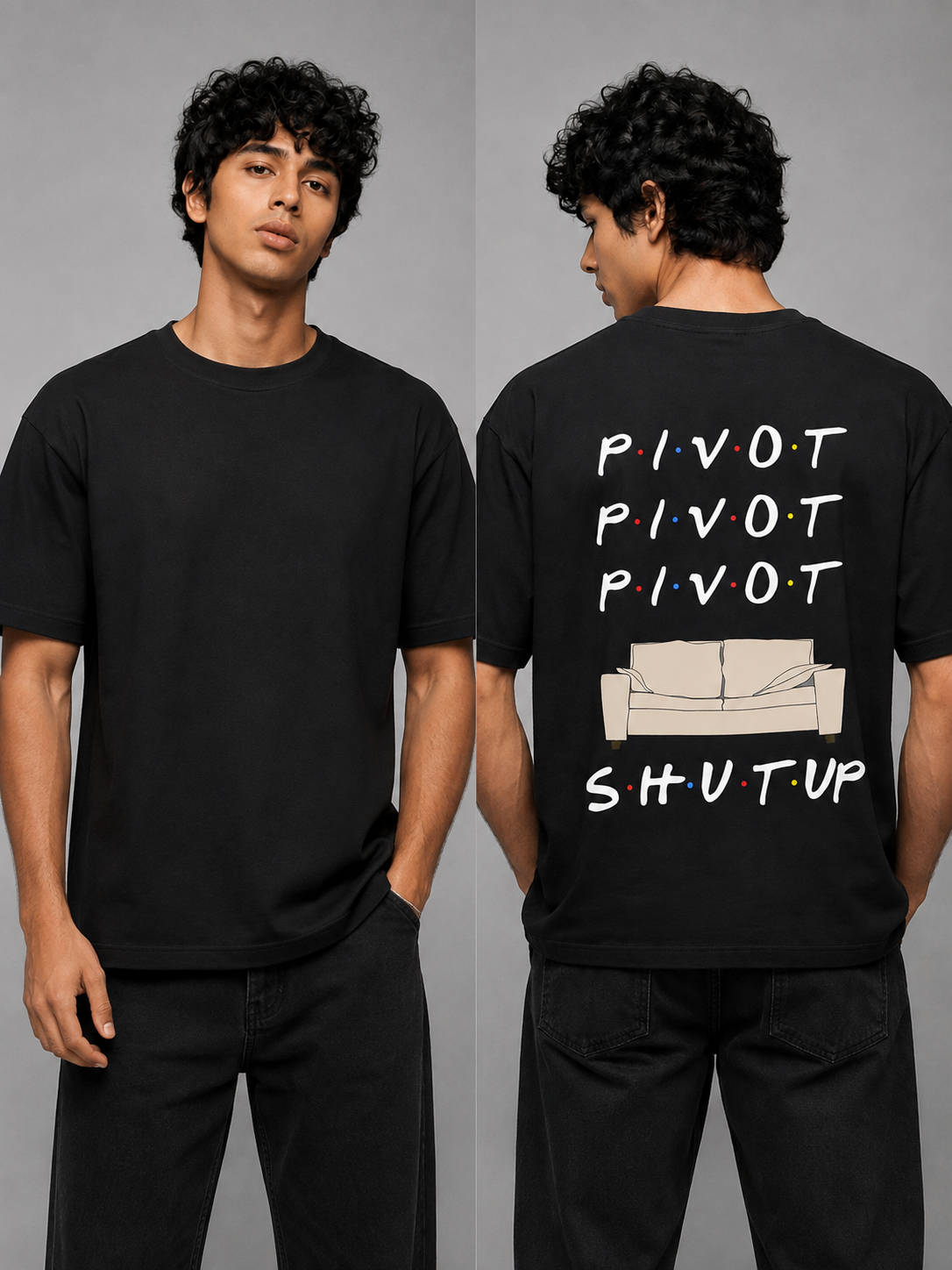 Pivot Printed Round Neck Oversize Pre-customized Tshirt for Men