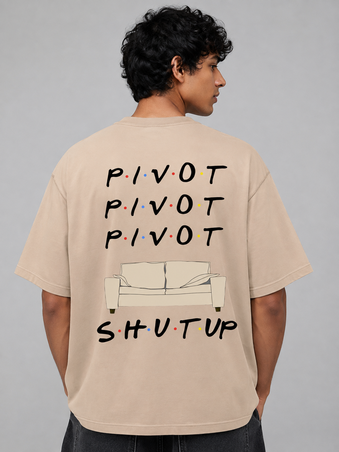 Pivot Printed Round Neck Oversize Pre-customized Tshirt for Men