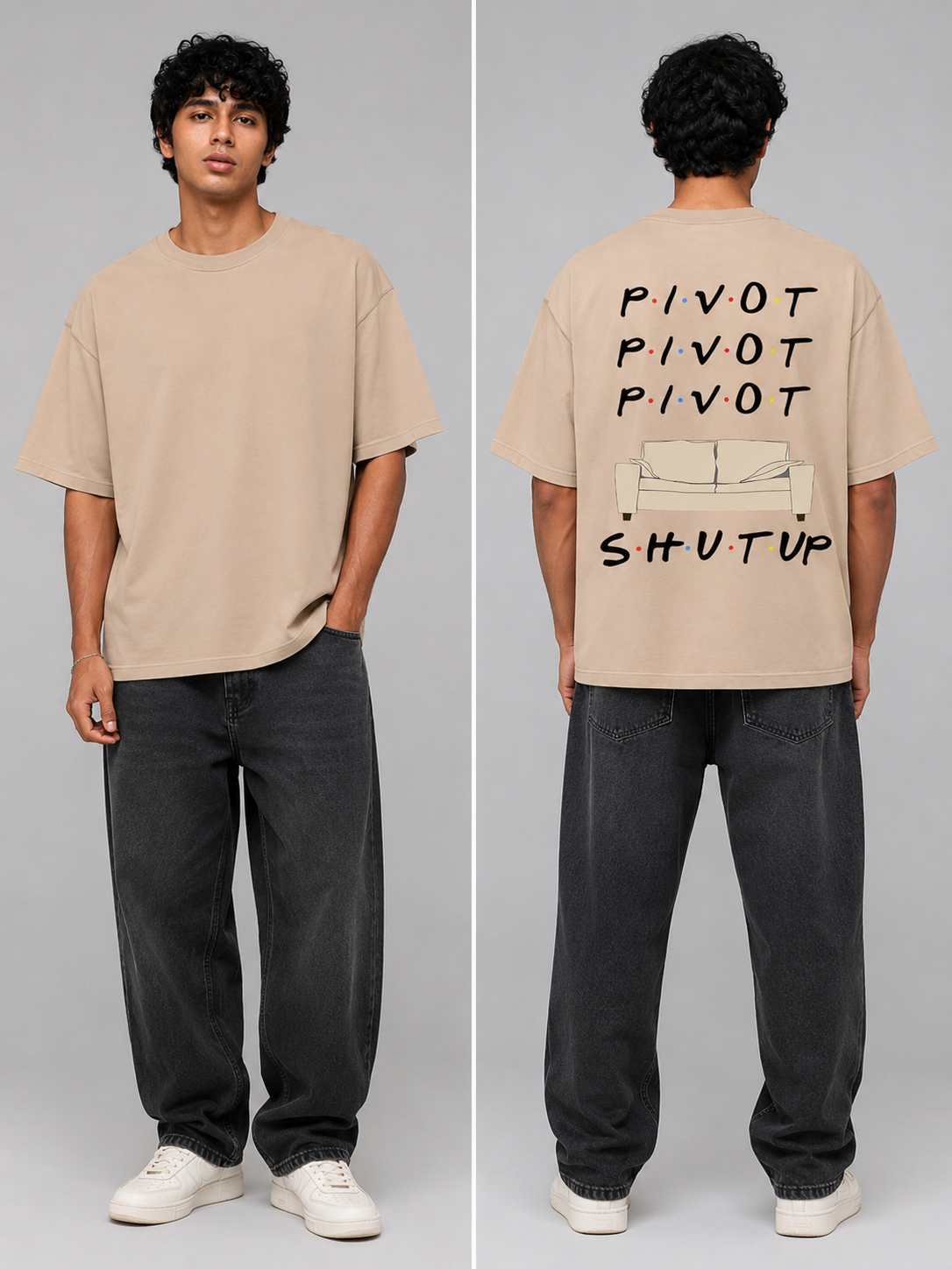 Pivot Printed Round Neck Oversize Pre-customized Tshirt for Men