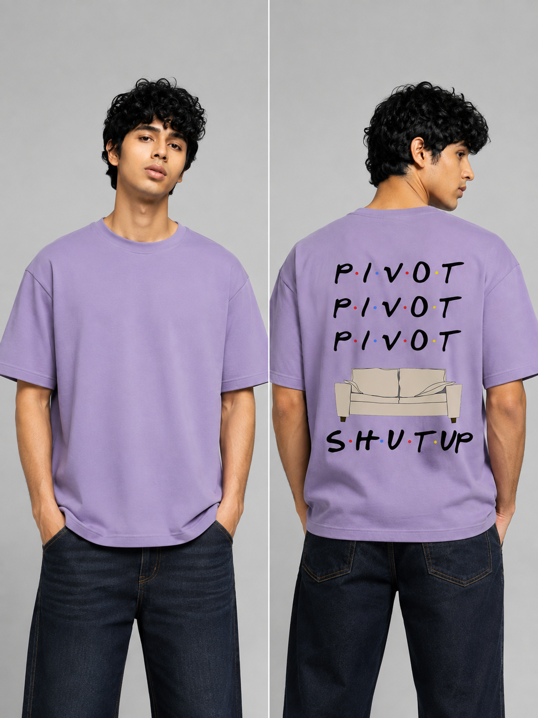 Pivot Printed Round Neck Oversize Pre-customized Tshirt for Men