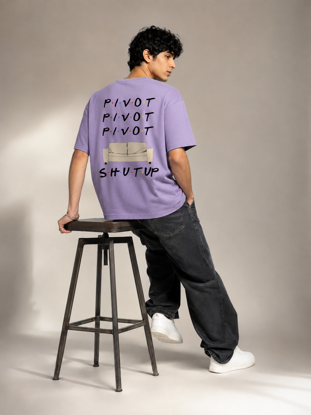 Pivot Printed Round Neck Oversize Pre-customized Tshirt for Men