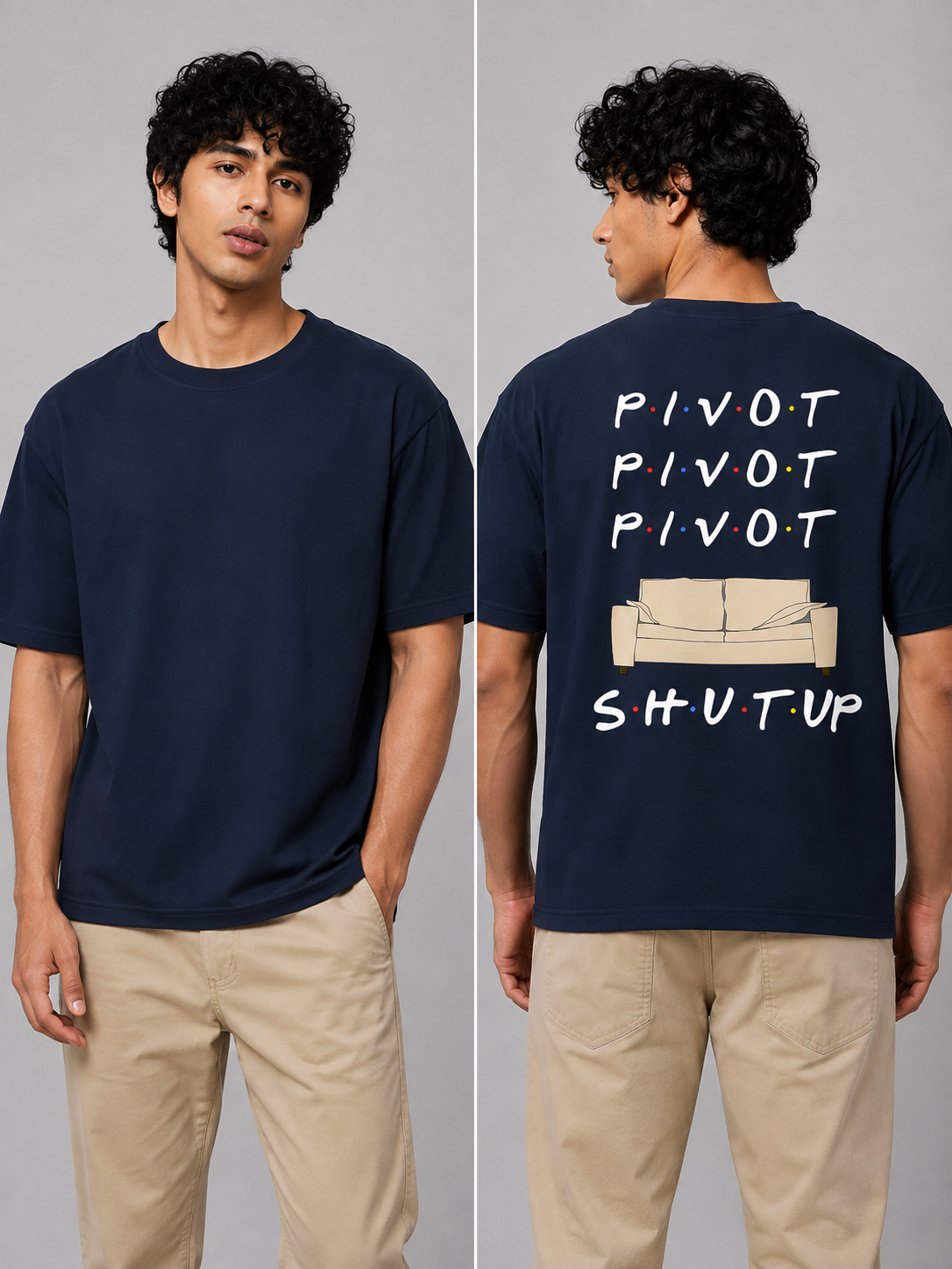 Pivot Printed Round Neck Oversize Pre-customized Tshirt for Men