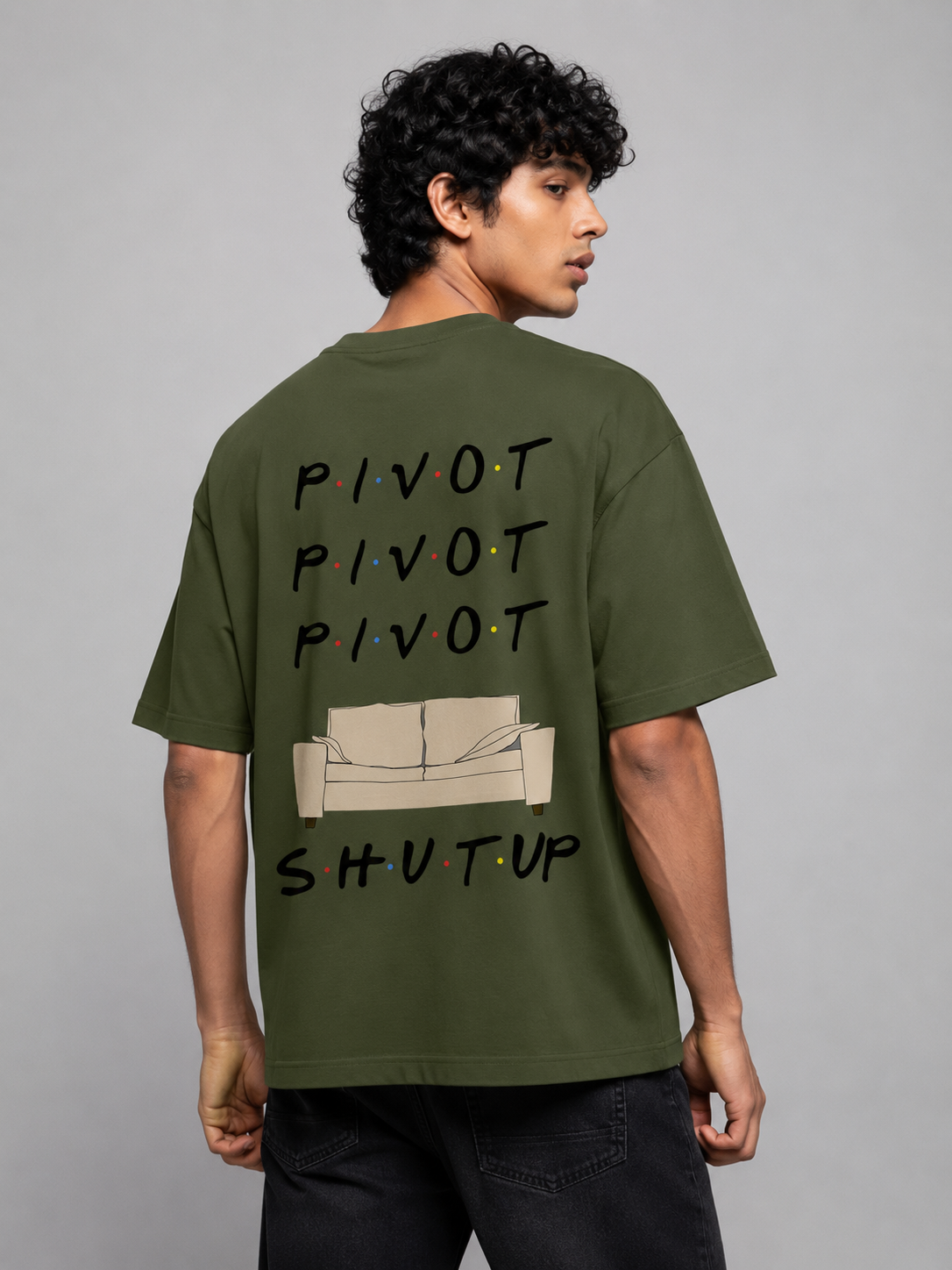 Pivot Printed Round Neck Oversize Pre-customized Tshirt for Men