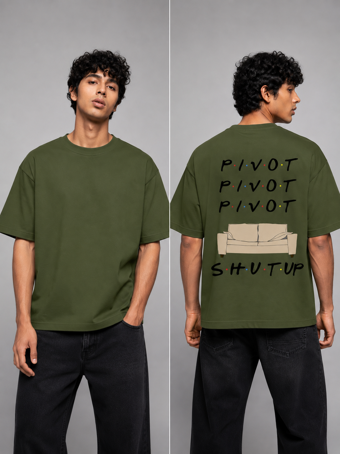 Pivot Printed Round Neck Oversize Pre-customized Tshirt for Men