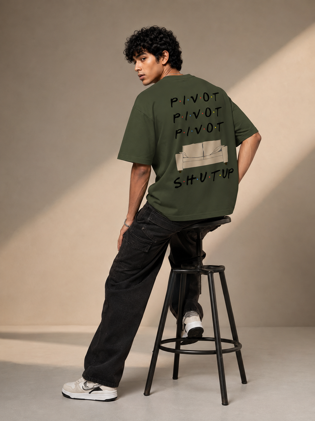 Pivot Printed Round Neck Oversize Pre-customized Tshirt for Men