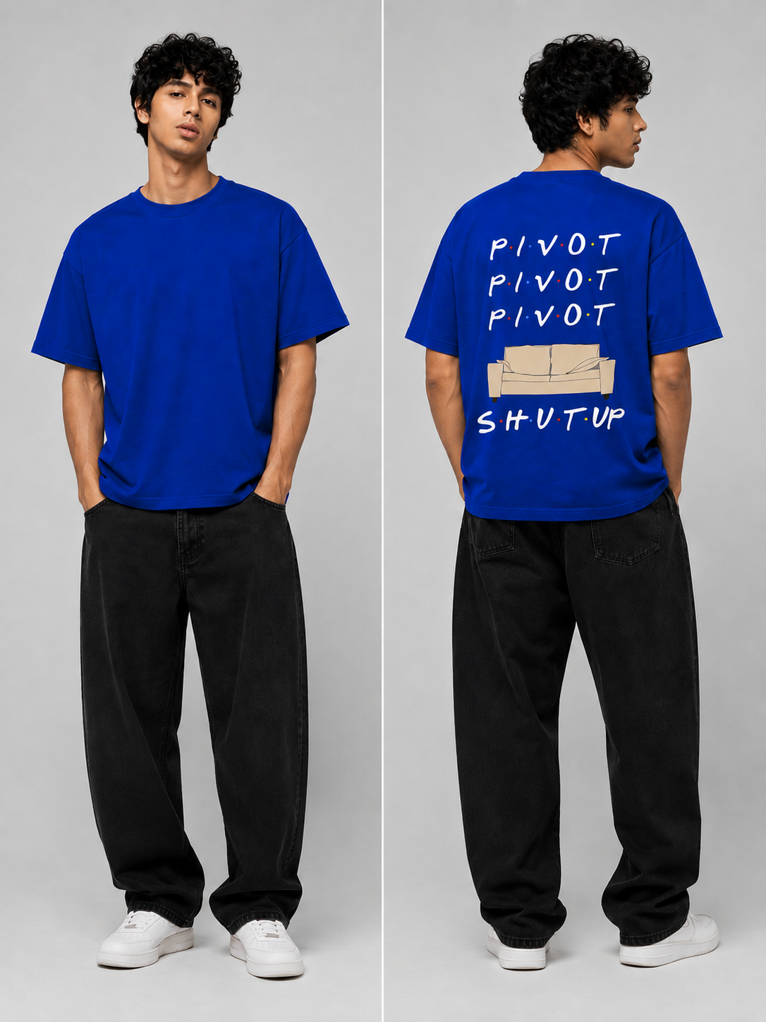 Pivot Printed Round Neck Oversize Pre-customized Tshirt for Men
