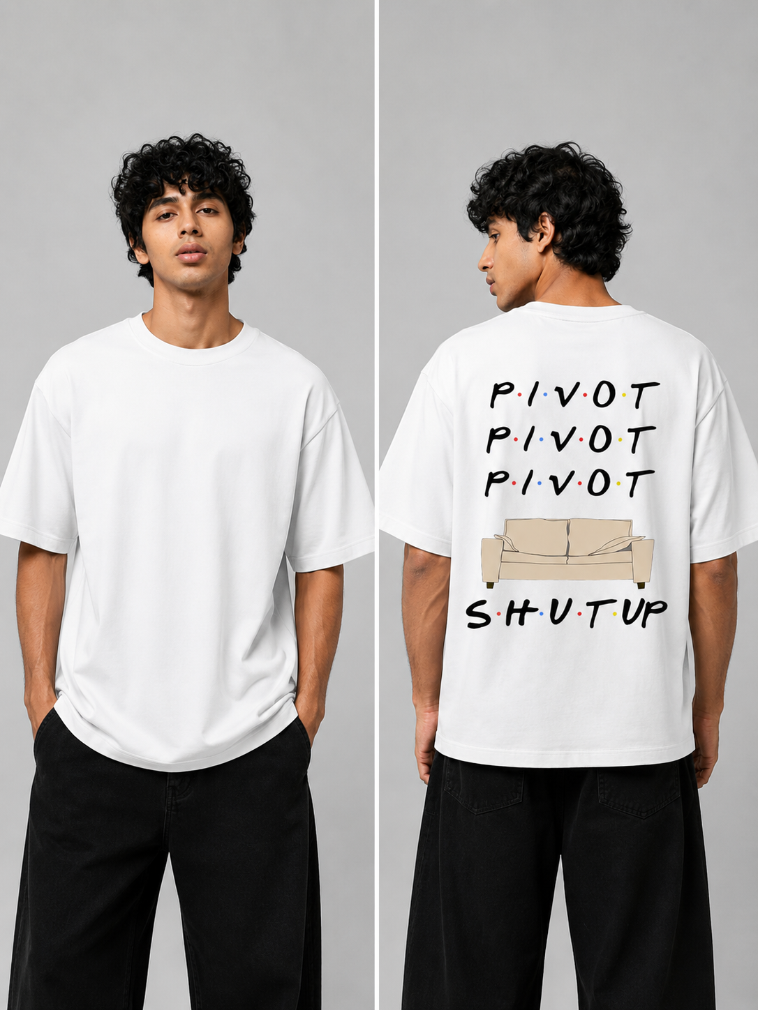 Pivot Printed Round Neck Oversize Pre-customized Tshirt for Men