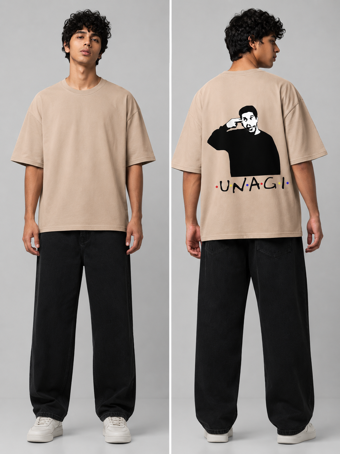 Unagi Printed Round Neck Oversize Pre-customized Tshirt for Men