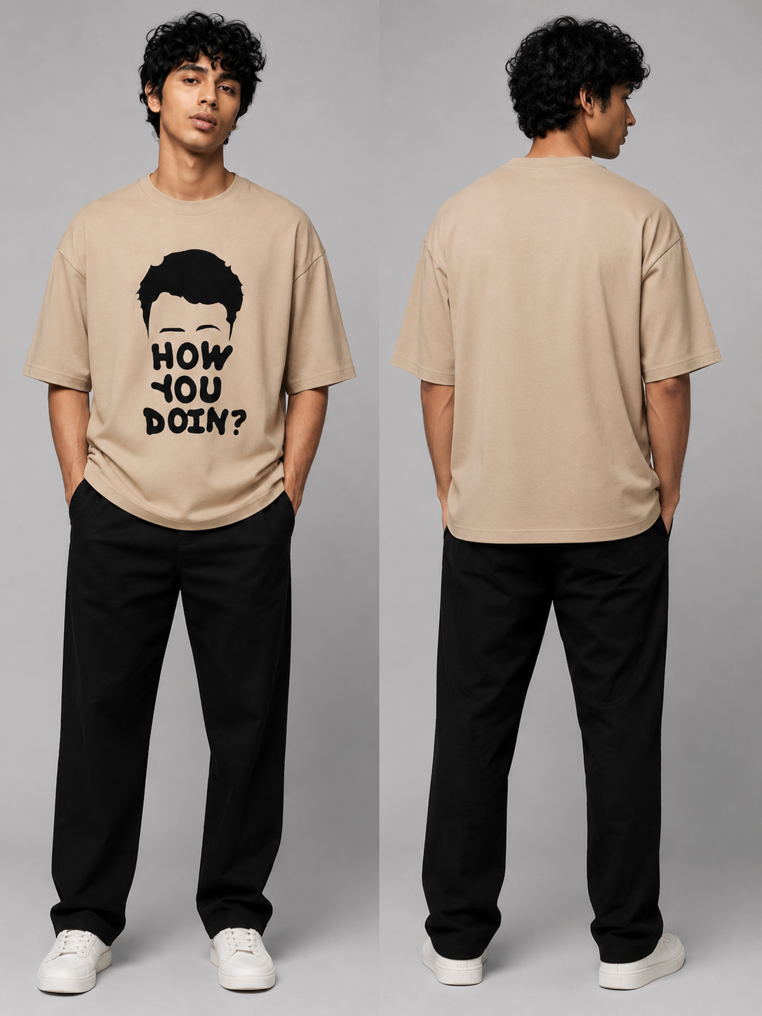 Joey Printed Round Neck Oversize Pre-customized Tshirt for Men