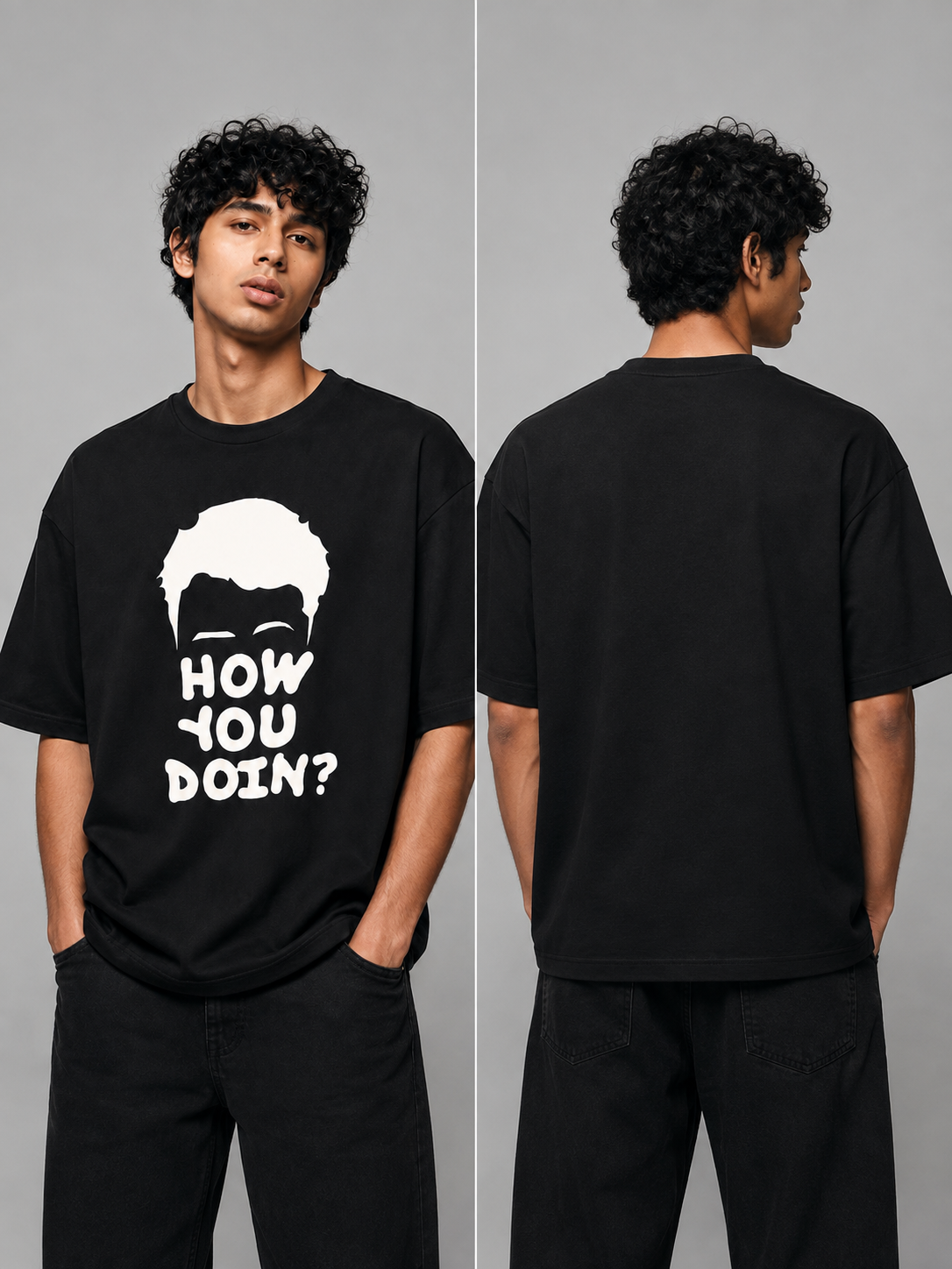 Joey Printed Round Neck Oversize Pre-customized Tshirt for Men