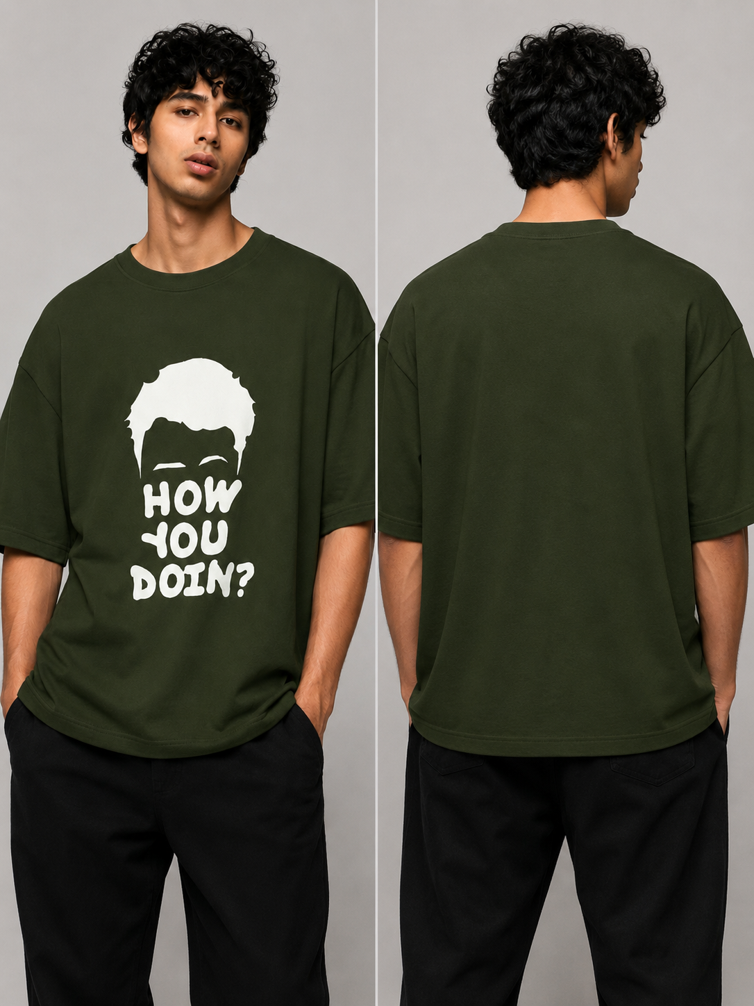 Joey Printed Round Neck Oversize Pre-customized Tshirt for Men