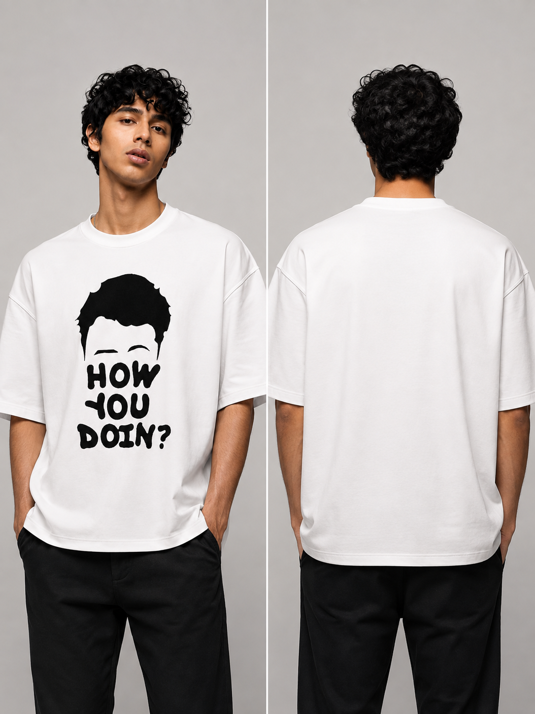 Joey Printed Round Neck Oversize Pre-customized Tshirt for Men