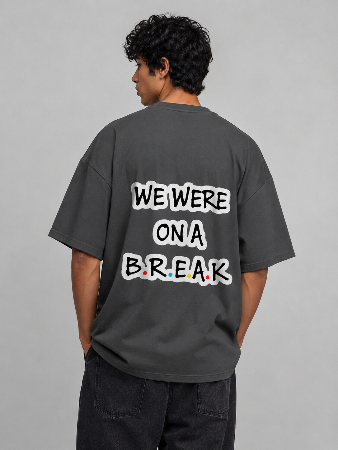 Break Printed Round Neck Oversize Pre-customized Tshirt for Men