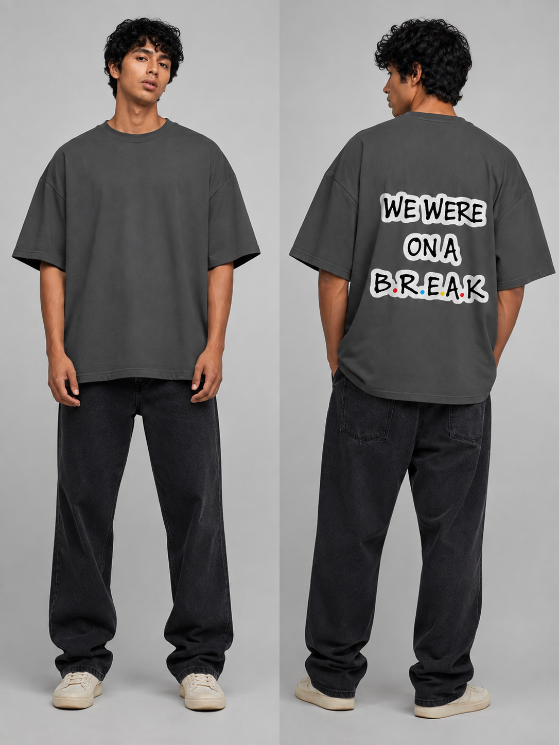 Break Printed Round Neck Oversize Pre-customized Tshirt for Men