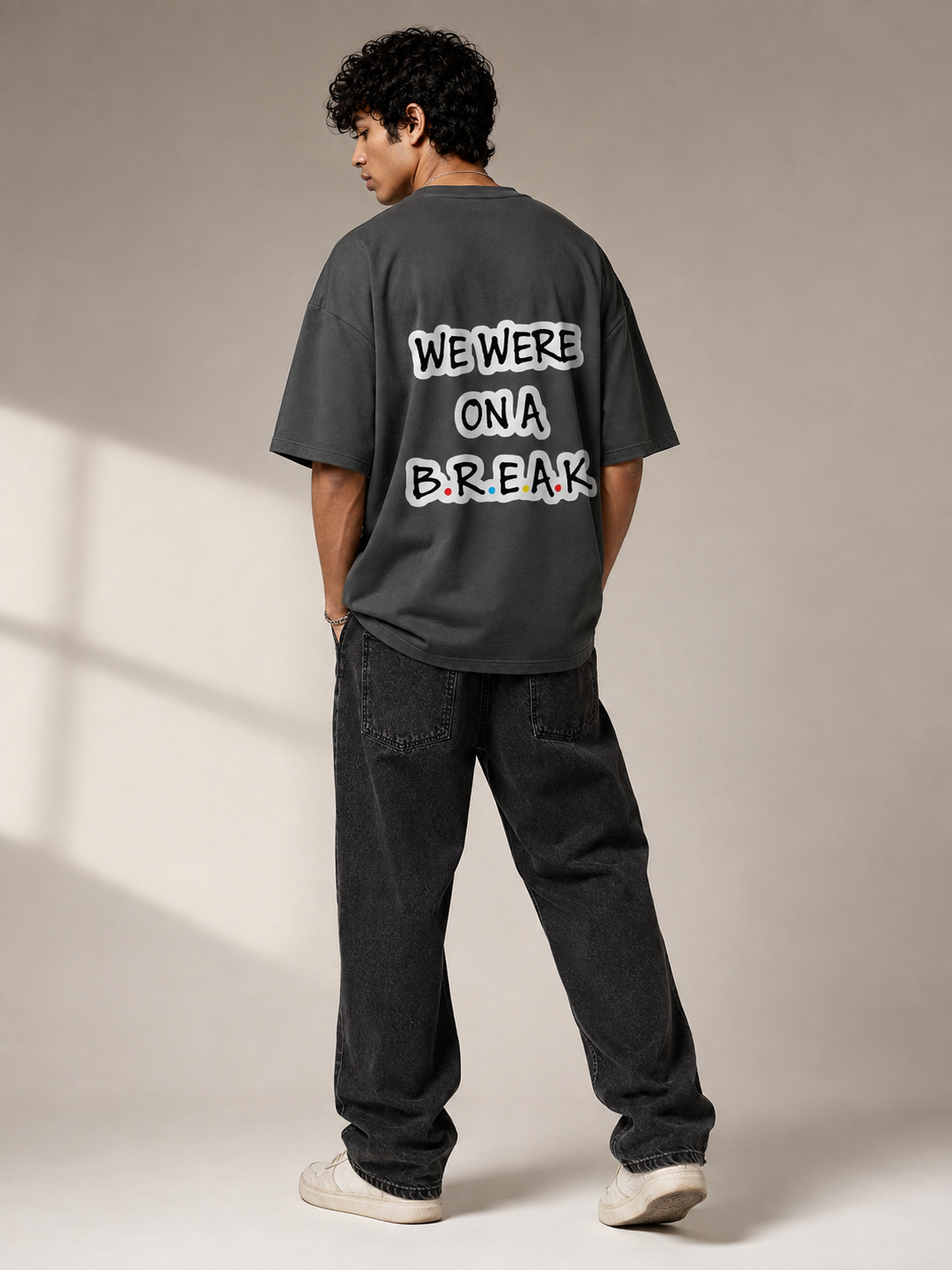 Break Printed Round Neck Oversize Pre-customized Tshirt for Men