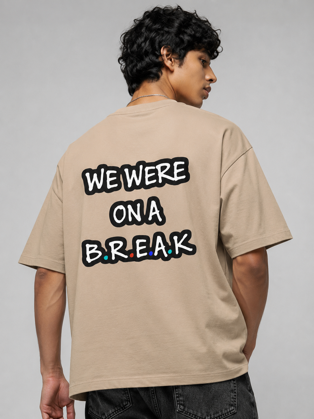 Break Printed Round Neck Oversize Pre-customized Tshirt for Men