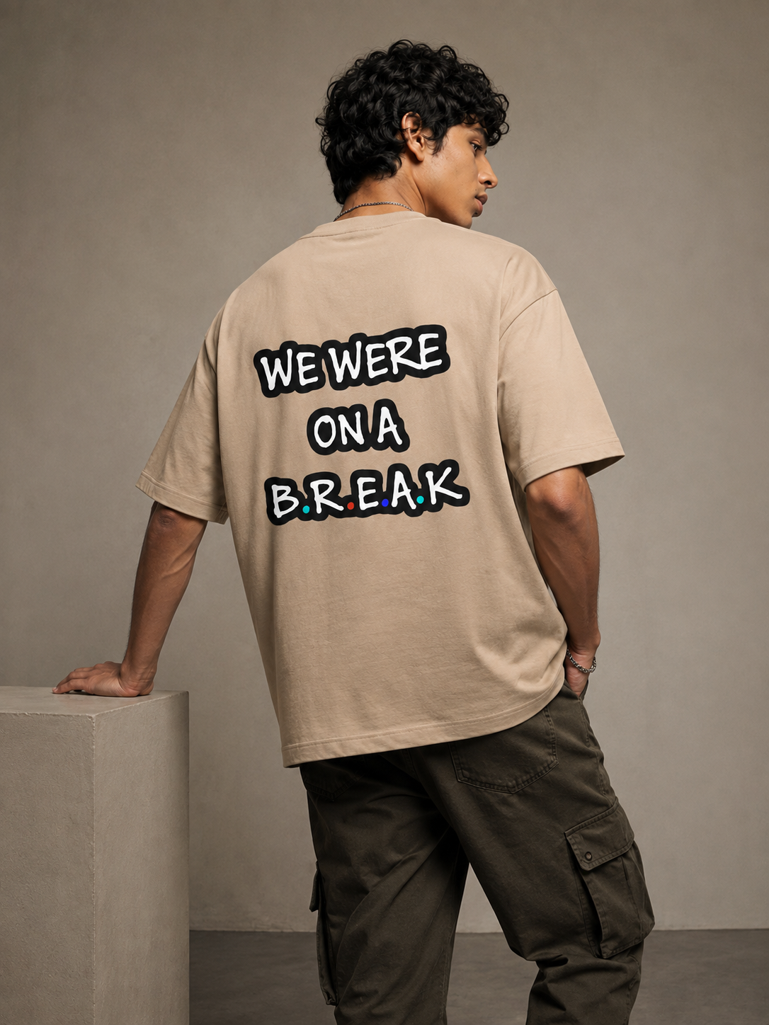 Break Printed Round Neck Oversize Pre-customized Tshirt for Men