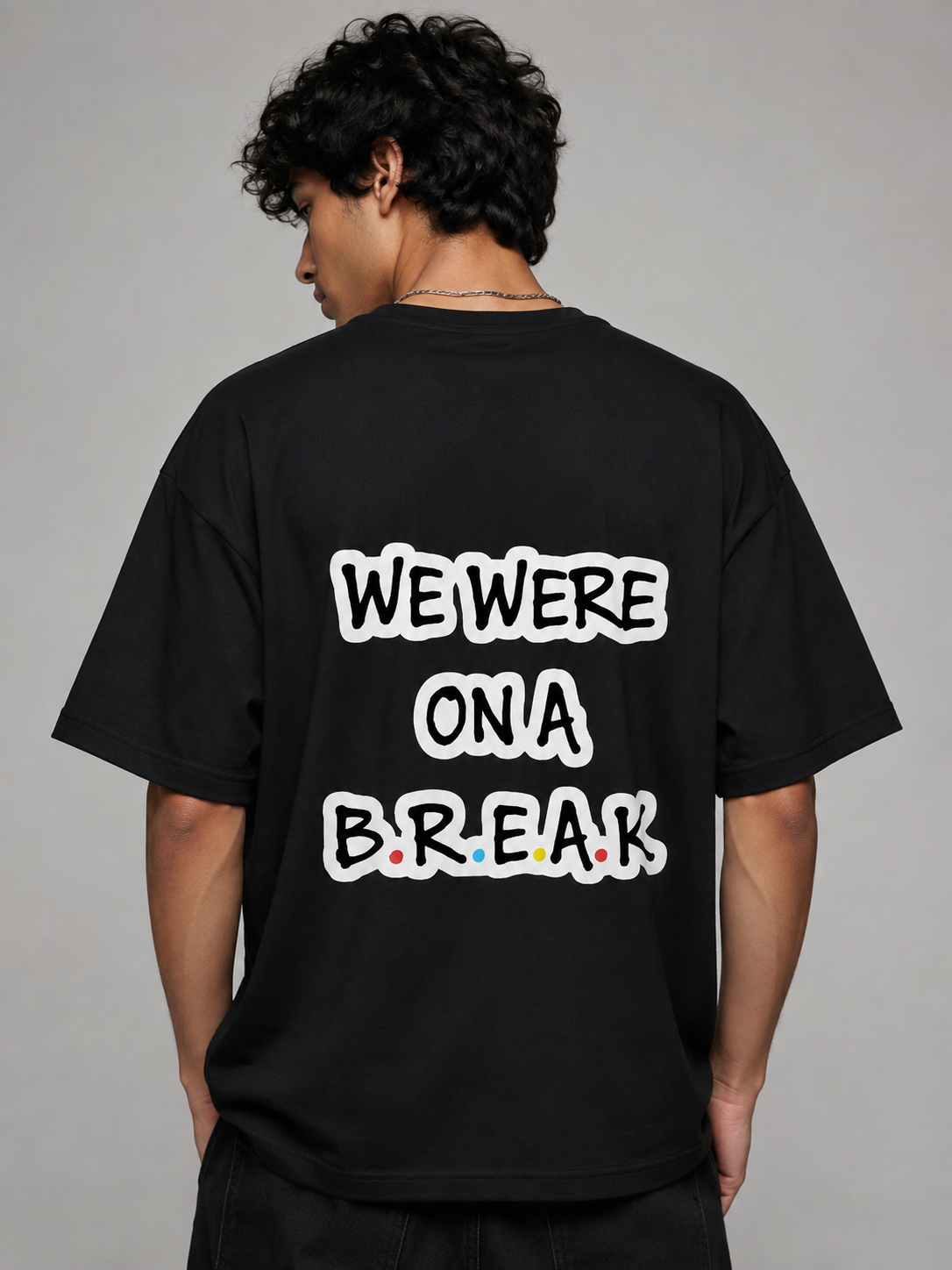 Break Printed Round Neck Oversize Pre-customized Tshirt for Men