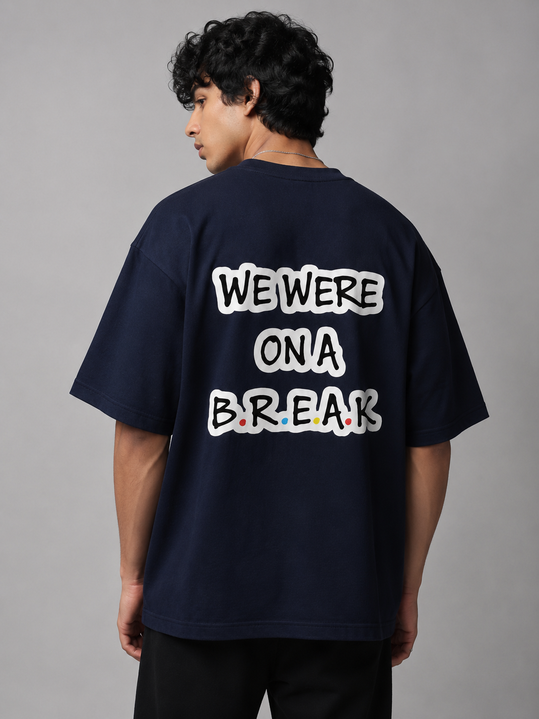 Break Printed Round Neck Oversize Pre-customized Tshirt for Men
