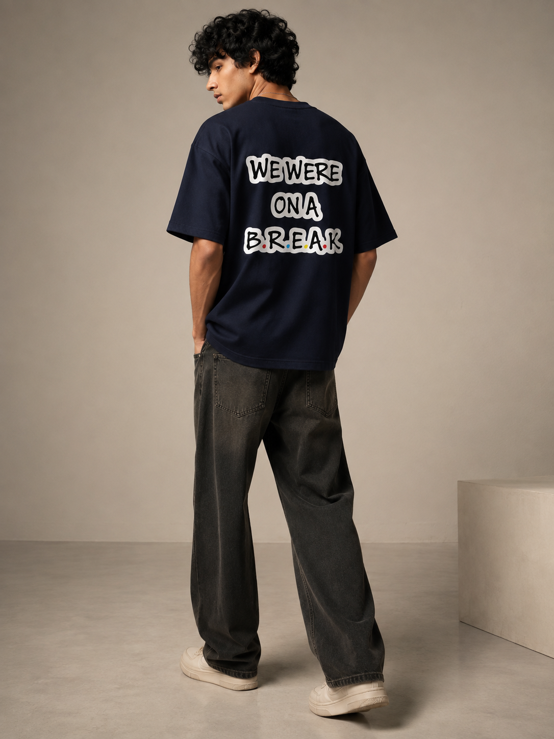 Break Printed Round Neck Oversize Pre-customized Tshirt for Men