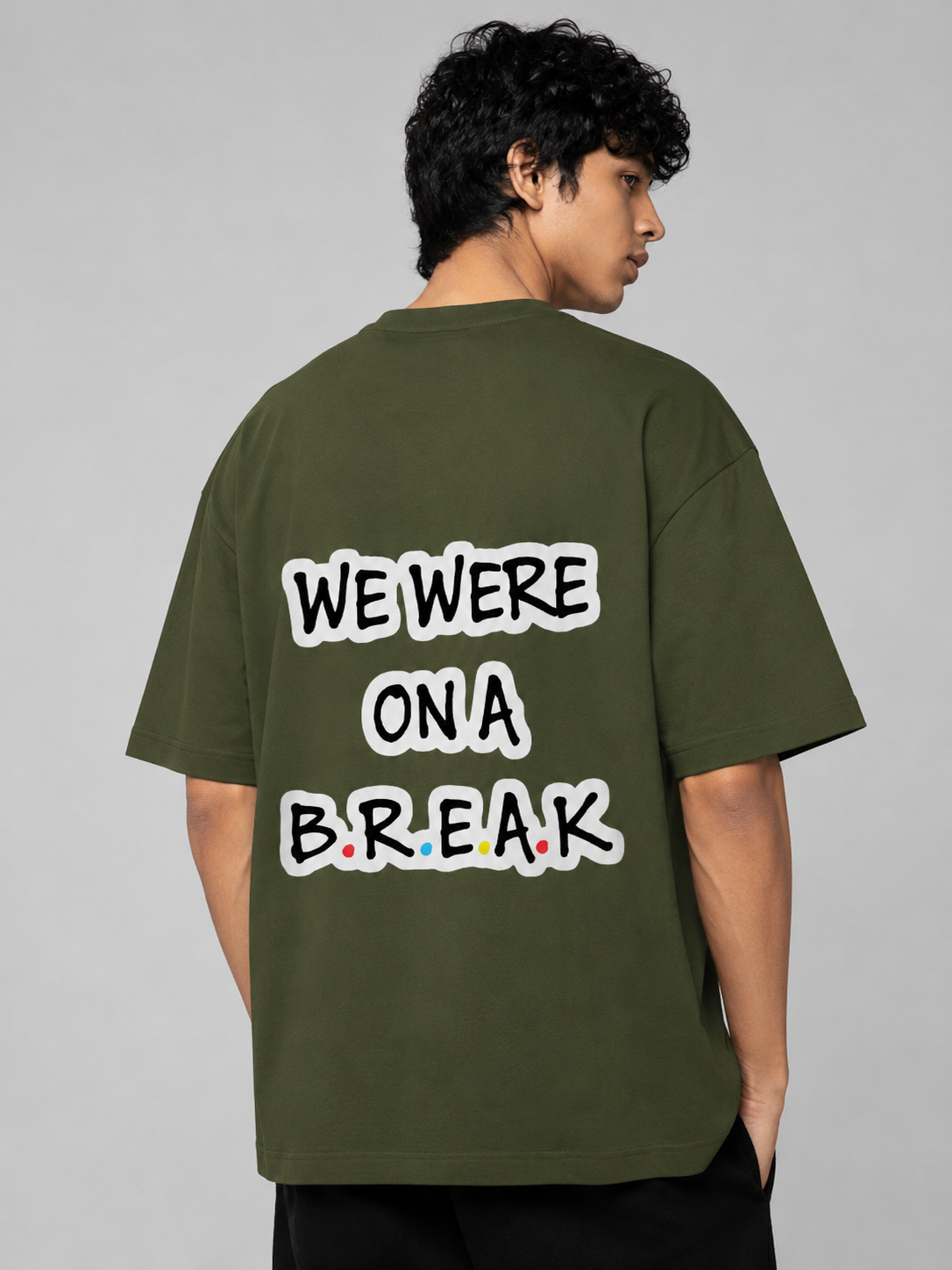 Break Printed Round Neck Oversize Pre-customized Tshirt for Men