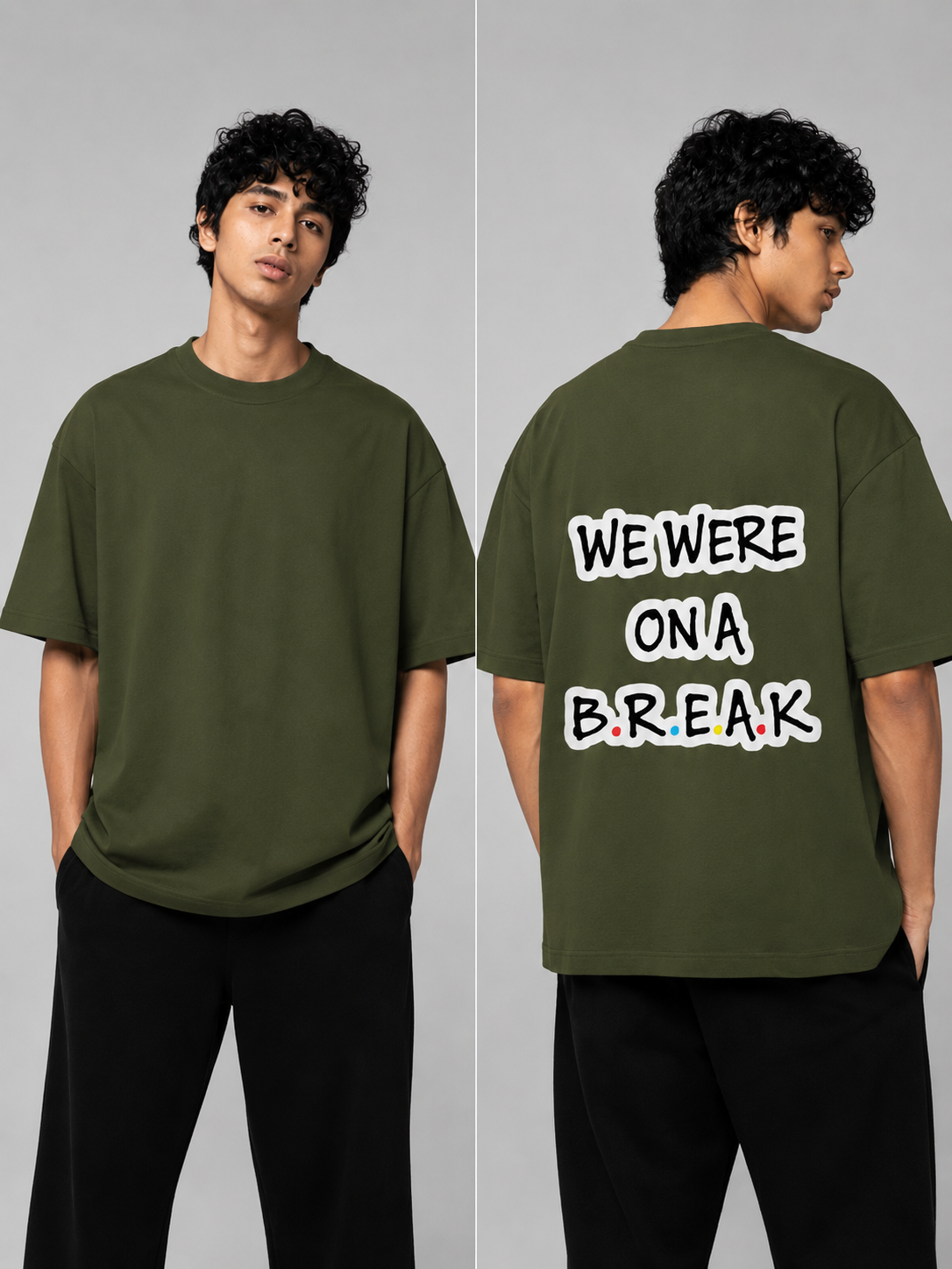 Break Printed Round Neck Oversize Pre-customized Tshirt for Men