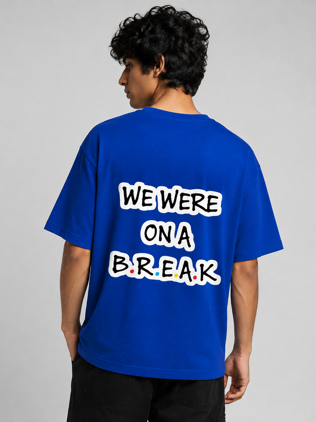 Break Printed Round Neck Oversize Pre-customized Tshirt for Men