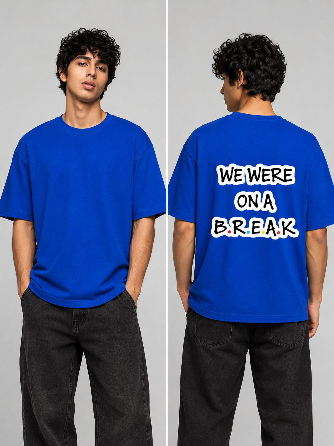 Break Printed Round Neck Oversize Pre-customized Tshirt for Men