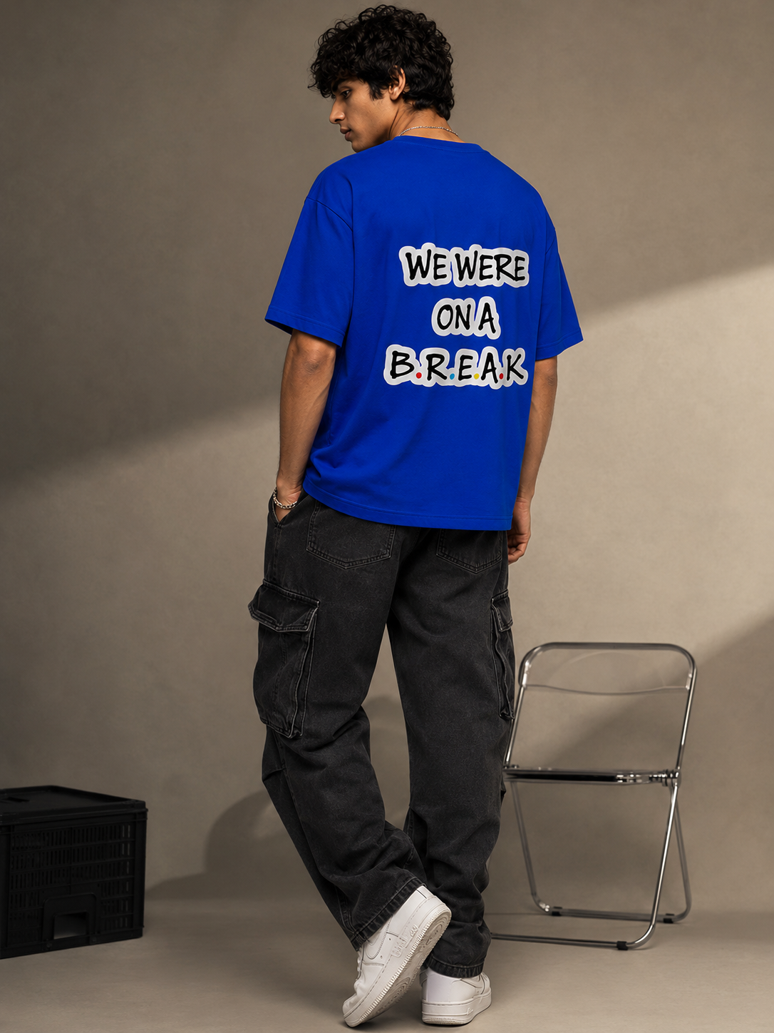 Break Printed Round Neck Oversize Pre-customized Tshirt for Men
