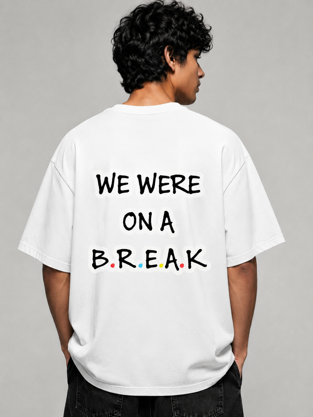 Break Printed Round Neck Oversize Pre-customized Tshirt for Men