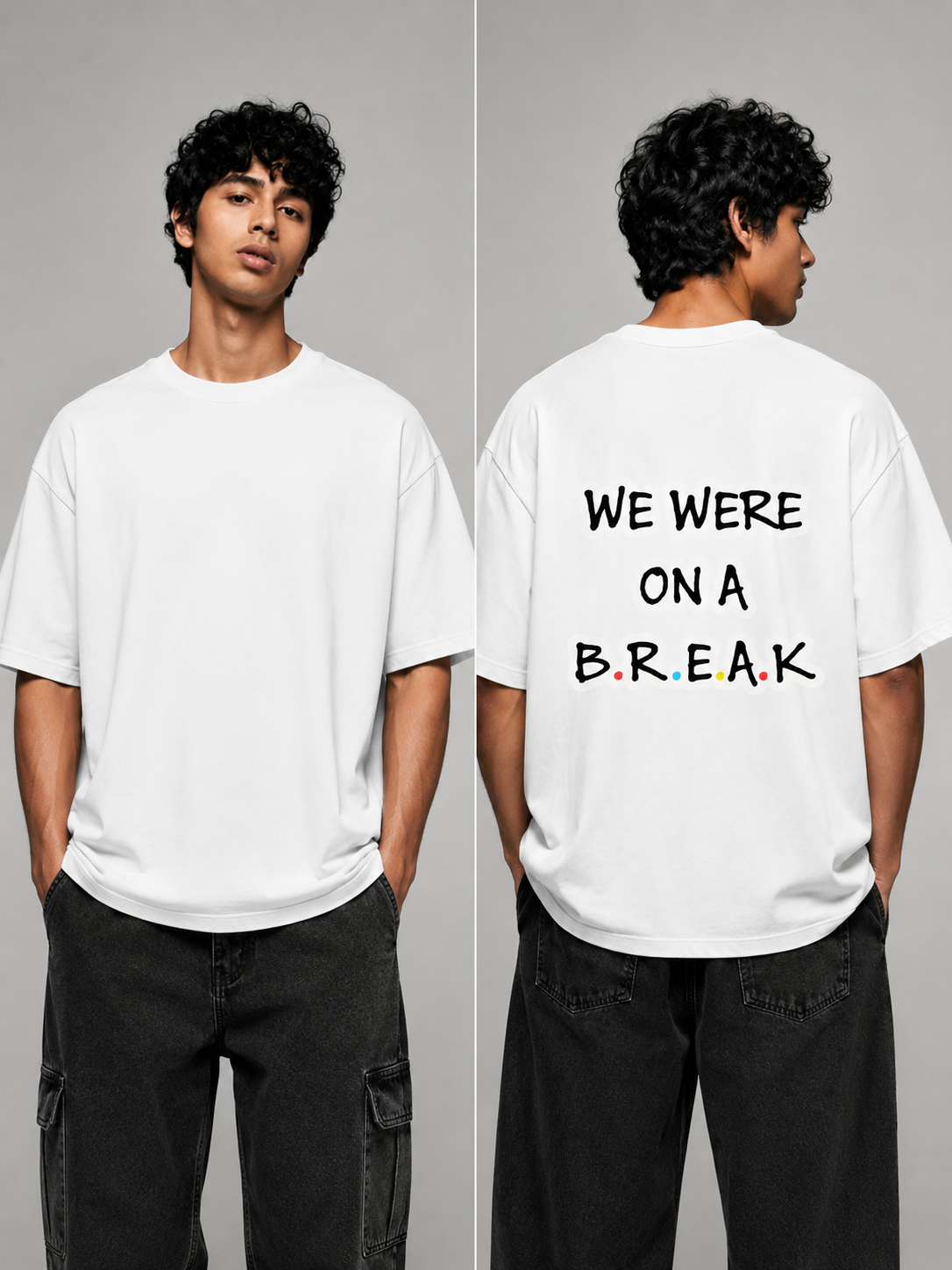 Break Printed Round Neck Oversize Pre-customized Tshirt for Men