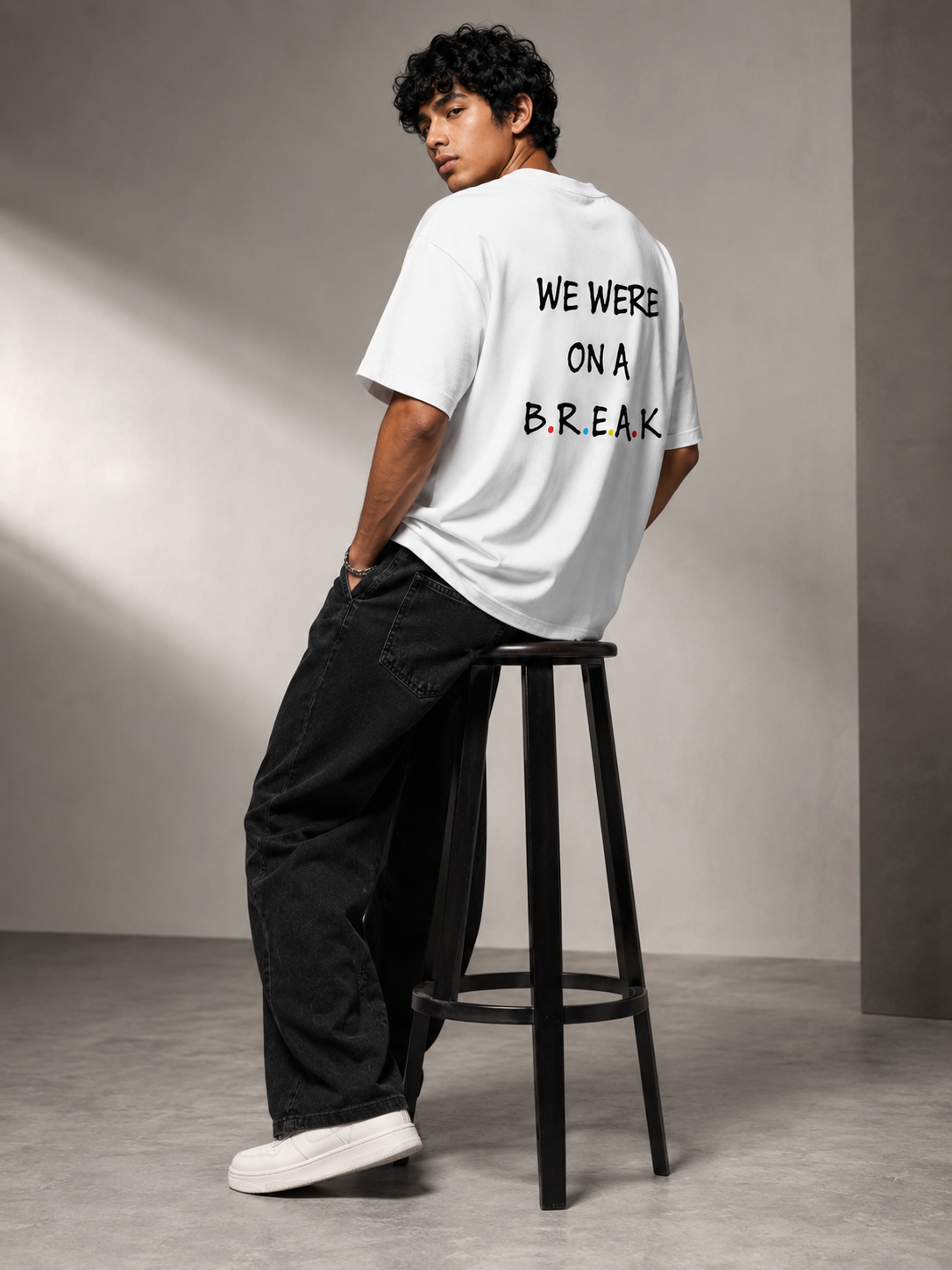 Break Printed Round Neck Oversize Pre-customized Tshirt for Men