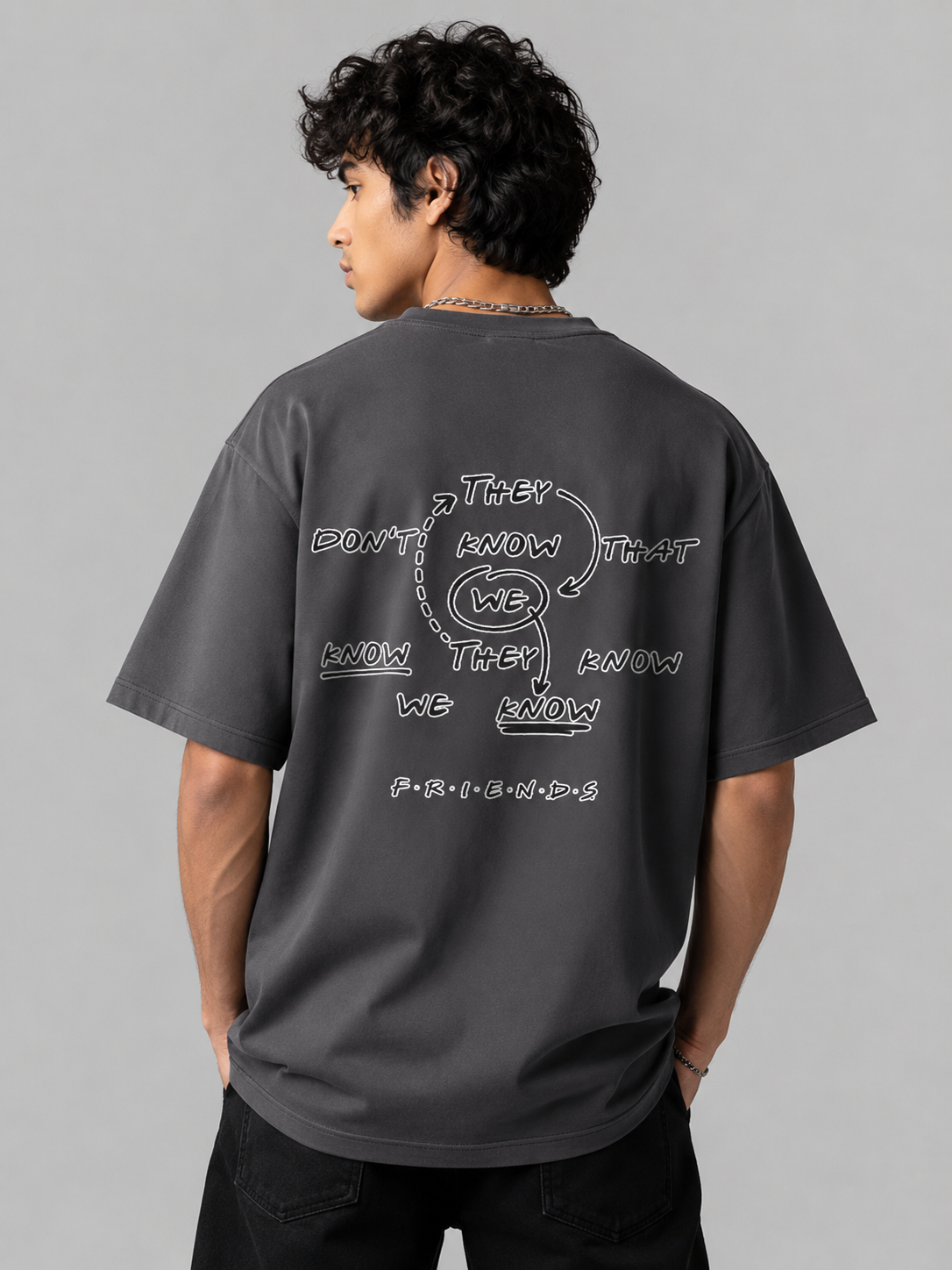 We Know Printed Round Neck Oversize Pre-customized Tshirt for Men