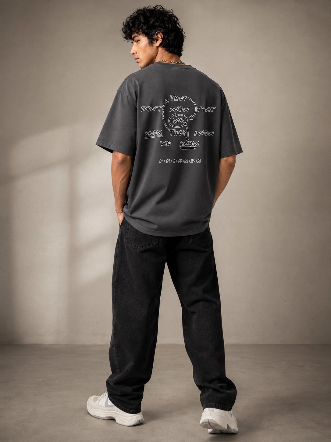 We Know Printed Round Neck Oversize Pre-customized Tshirt for Men