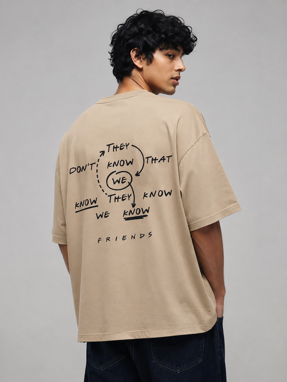 We Know Printed Round Neck Oversize Pre-customized Tshirt for Men