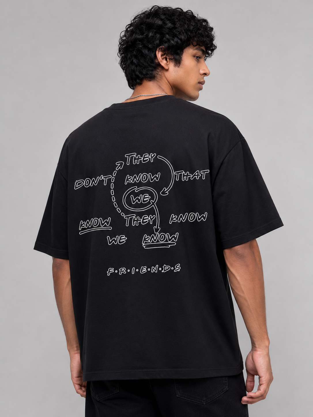 We Know Printed Round Neck Oversize Pre-customized Tshirt for Men