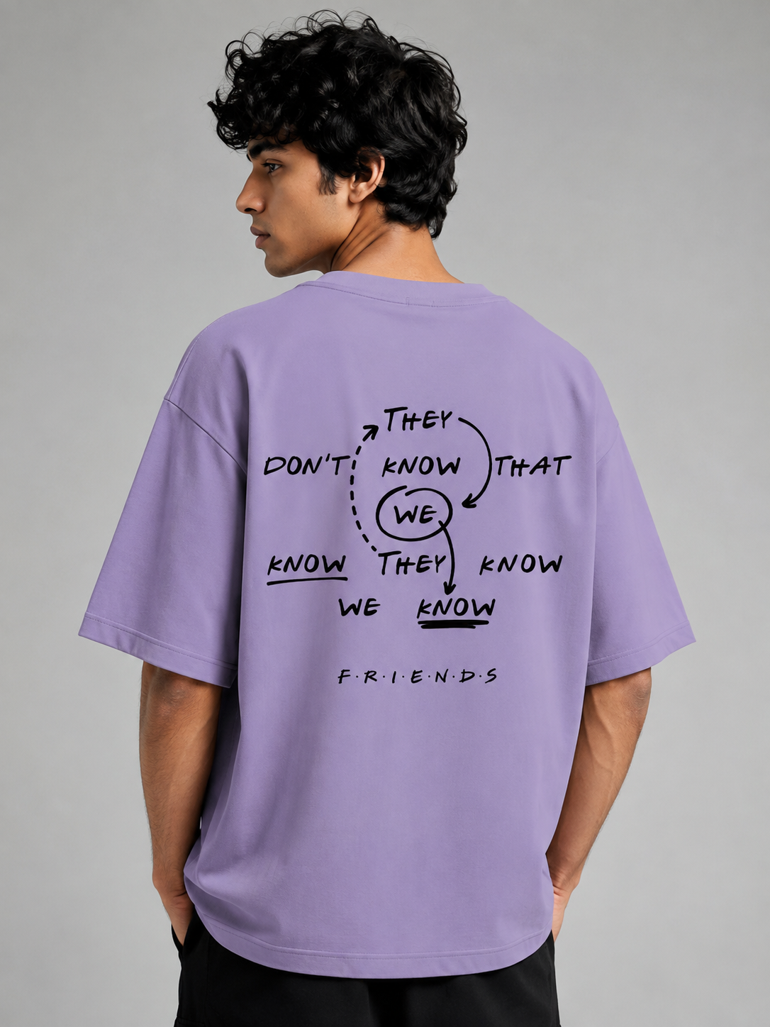 We Know Printed Round Neck Oversize Pre-customized Tshirt for Men