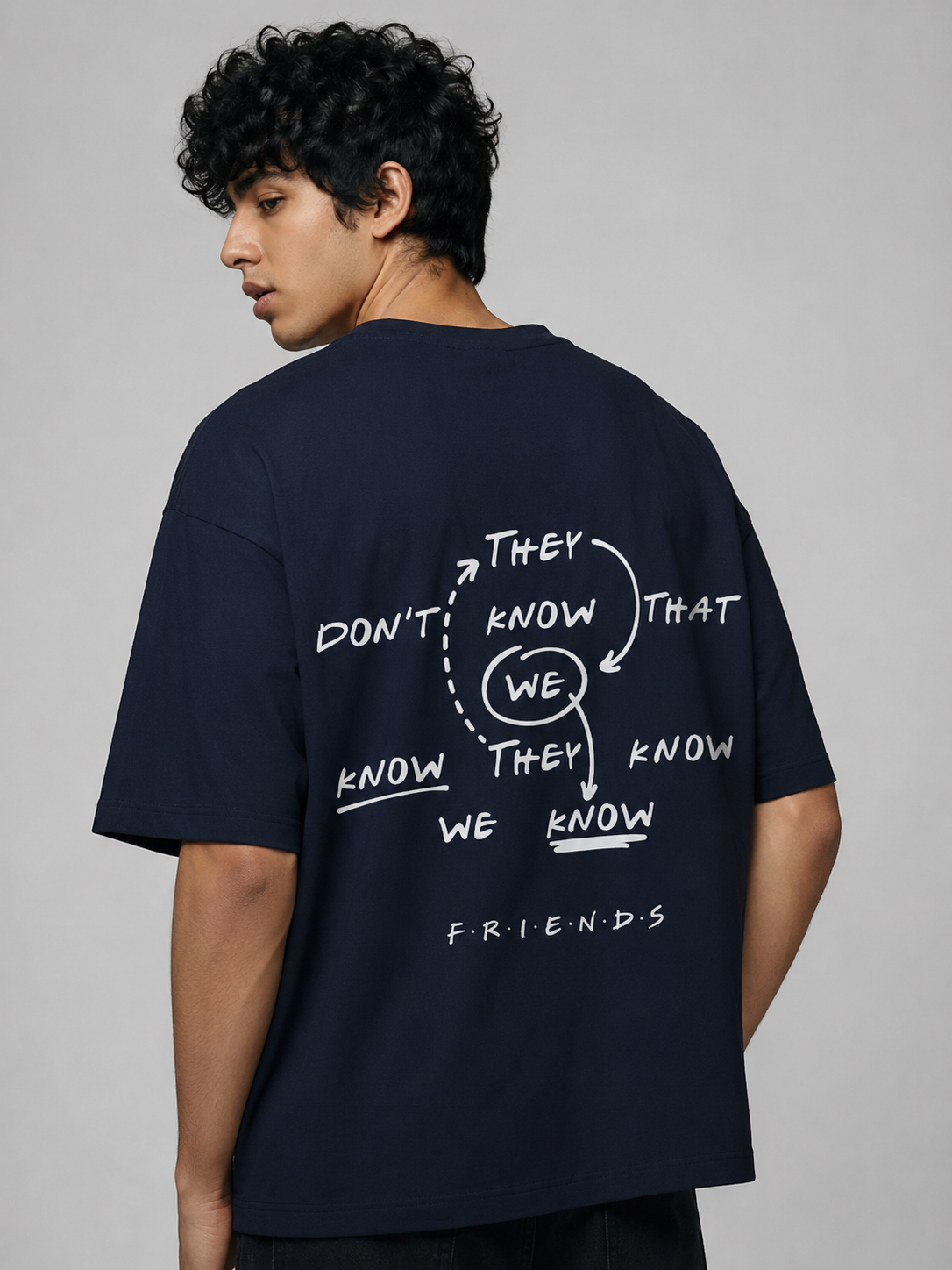 We Know Printed Round Neck Oversize Pre-customized Tshirt for Men