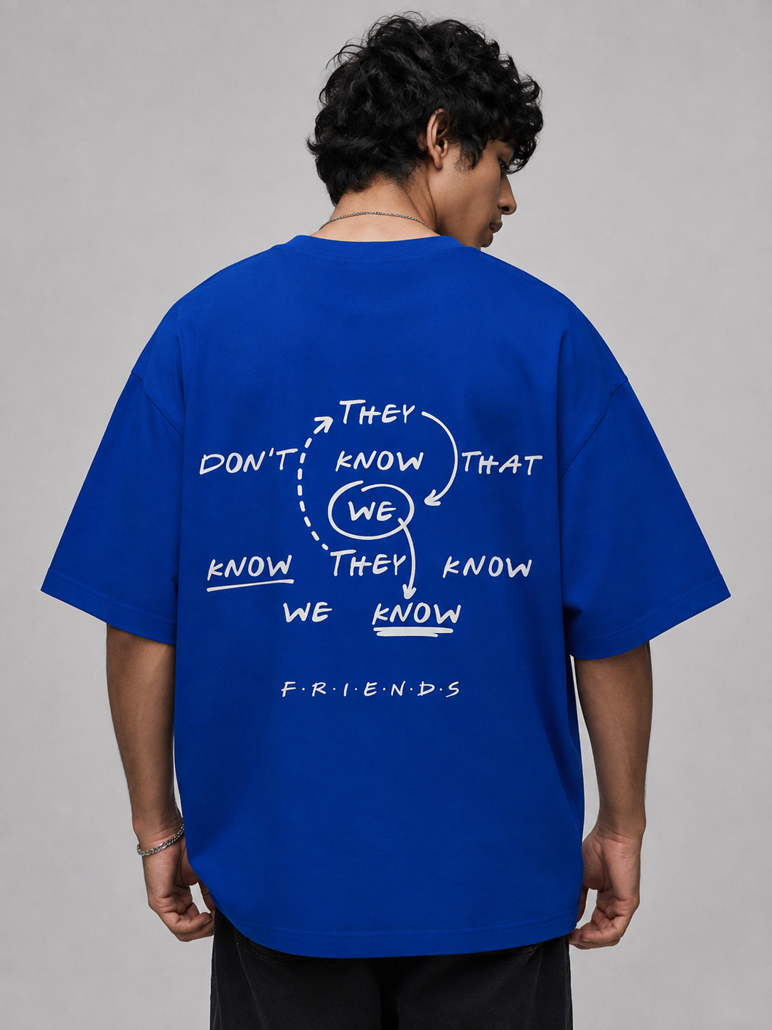 We Know Printed Round Neck Oversize Pre-customized Tshirt for Men