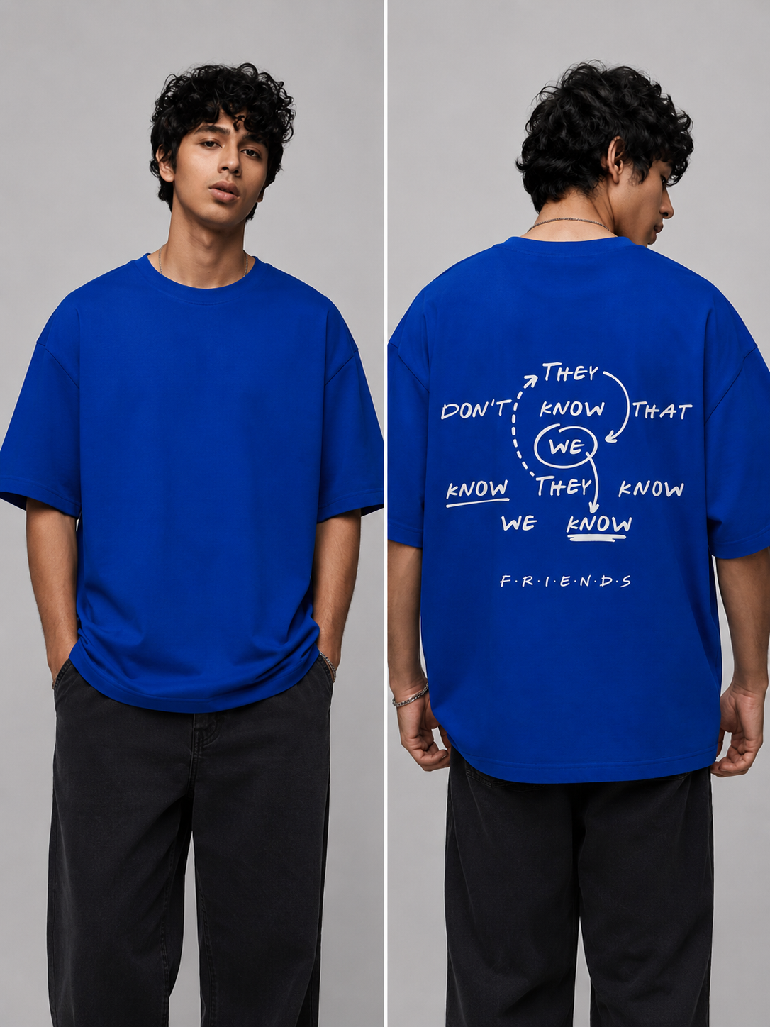 We Know Printed Round Neck Oversize Pre-customized Tshirt for Men
